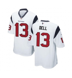 Men Houston Texans 13 Tank Dell White Stitched Game Jersey