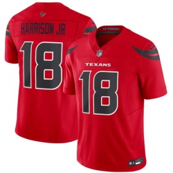 Men Houston Texans  18 Marvin Harrison Jr Red 2024 Alternate Vapor F U S E  Limited Stitched Jersey