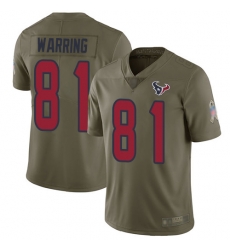 Texans 81 Kahale Warring Olive Men Stitched Football Limited 2017 Salute To Service Jersey