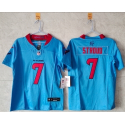 Women Houston Texans 7 C J  Stroud Blue 2024 F U S E Vapor Stitched Jersey  