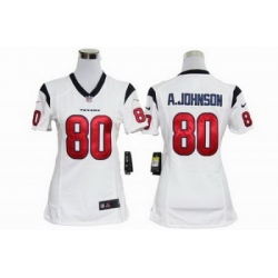 Women Nike NFL Houston Texans 80 Johnson White Jersey