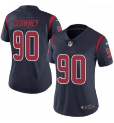 Womens Nike Houston Texans 90 Jadeveon Clowney Elite Navy Blue Rush Vapor Untouchable NFL Jersey