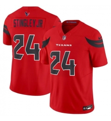 Youth Houston Texans 24 Derek Stingley Jr  Red 2024 Alternate F U S E Vapor Stitched Football Jersey