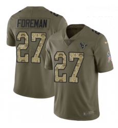 Youth Nike Houston Texans 27 DOnta Foreman Limited OliveCamo 2017 Salute to Service NFL Jersey