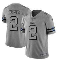 Men Indianapolis Colts 2 Carson Wentz Men Nike Gray Gridiron II Vapor Untouchable Limited NFL Jersey