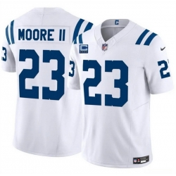 Men Indianapolis Colts 23 Kenny Moore II White 2025 F U S E  With 4 Star C Patch Vapor Limited Stitched Football Jersey