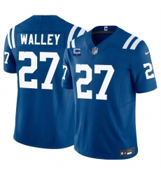 Men Indianapolis Colts 27 Justin Walley Blue 2026 F U S E 1 Star C Patch Vapor Limited Stitched Football Jersey Men Indianapolis Colts 27 Justin Walley Blue 2026 F U S E 1 Star C Patch Vapor Limited Stitched Football Jersey