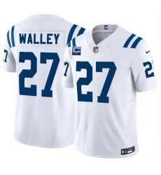Men Indianapolis Colts 27 Justin Walley White 2026 F U S E 1 Star C Patch Vapor Limited Stitched Football Jersey Men Indianapolis Colts 27 Justin Walley White 2026 F U S E 1 Star C Patch Vapor Limited Stitched Football Jersey