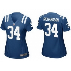 Women Nike Indianapolis Colts 34 Trent Richardson Blue NFL Jersey