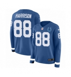 Womens Nike Indianapolis Colts 88 Marvin Harrison Limited Blue Therma Long Sleeve NFL Jersey