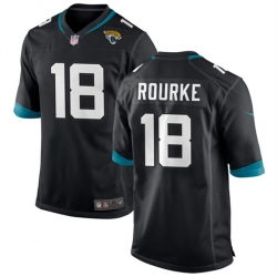 Men Jacksonville Jaguars 18 Nathan Rourke Black Stitched Game Jersey