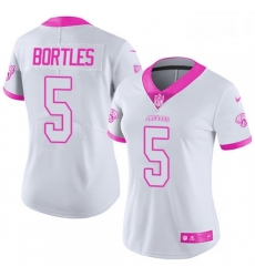 Womens Nike Jacksonville Jaguars 5 Blake Bortles Limited WhitePink Rush Fashion NFL Jersey