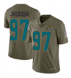 Youth Nike Jaguars #97 Malik Jackson Olive Stitched NFL Limited 2017 Salute to Service Jersey