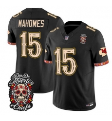 Men Kansas City Chiefs 15 Patrick Mahomes Black F U S E Dia de los Muertos Vapor Limited Stitched Football Jersey Men Kansas City Chiefs 15 Patrick Mahomes Black F U S E Dia de los Muertos Vapor Limited Stitched Football Jersey