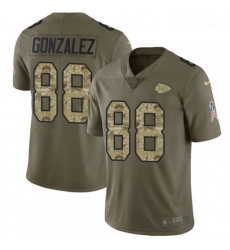 Men Nike Kansas City Chiefs 88 Tony Gonzalez Limited OliveCamo 2017 Salute to Service NFL Jersey