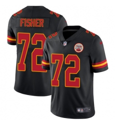 Nike Chiefs #72 Eric Fisher Black Mens Stitched NFL Limited Rush Jersey