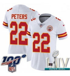 2020 Super Bowl LIV Women Nike Kansas City Chiefs #22 Marcus Peters White Vapor Untouchable Limited Player NFL Jersey