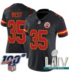 2020 Super Bowl LIV Women Nike Kansas City Chiefs #35 Charcandrick West Limited Black Rush Vapor Untouchable NFL Jersey