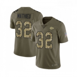 Youth Kansas City Chiefs 32 Tyrann Mathieu Limited Olive Camo 2017 Salute to Service Football Jersey