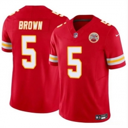 Youth Kansas City Chiefs 5 Hollywood Brown Red 2023 F U S E Vapor Untouchable Limited Stitched Football Jersey