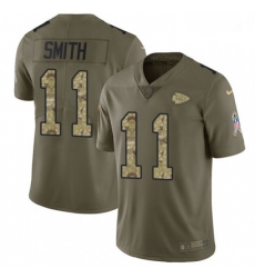 Youth Nike Kansas City Chiefs 11 Alex Smith Limited OliveCamo 2017 Salute to Service NFL Jersey