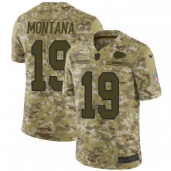 Youth Nike Kansas City Chiefs 19 Joe Montana Limited Camo 2018 Salute to Service NFL Jersey