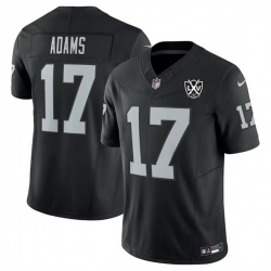 Men Las Vegas Raiders 17 Davante Adams Black 2024 F U S E 65th Anniversary Patch Vapor Stitched Football Jersey