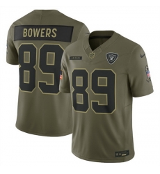 Men Las Vegas Raiders 89 Brock Bowers Olive 2025 Salute to Service Limited Stitched Football Jersey