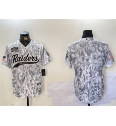 Men Las Vegas Raiders Blank 2024 Arctic Camo Salute To Service Stitched Baseball Jersey