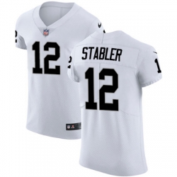 Men Nike Raiders #12 Kenny Stabler White Stitched NFL Vapor Untouchable Elite Jersey