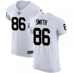 Men Nike Raiders #86 Lee Smith White Stitched NFL Vapor Untouchable Elite Jersey