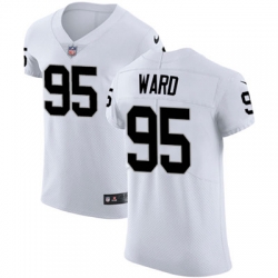 Men Nike Raiders #95 Jihad Ward White Stitched NFL Vapor Untouchable Elite Jersey