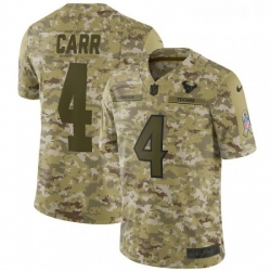 Mens Nike Oakland Raiders 4 Derek Carr Limited Camo 2018 Salute to Service NFL Jersey