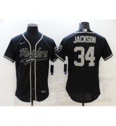 Men's Oakland Raiders #34 Bo Jackson Black Nike Elite Jersey