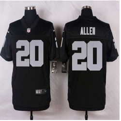 NEW Oakland Raiders #20 Nate Allen Black Team Color Men Stitched NFL Elite Jersey