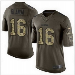 Nike Oakland Raiders #16 Jim Plunkett Green Mens Stitched NFL Limited Salute to Service Jersey