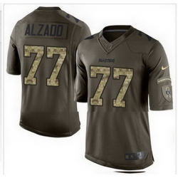 Nike Oakland Raiders #77 Lyle Alzado Green Mens Stitched NFL Limited Salute to Service Jersey