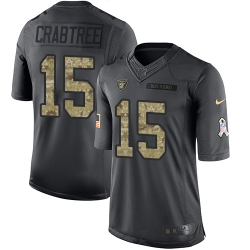 Nike Raiders #15 Michael Crabtree Black Mens Stitched NFL Limited 2016 Salute To Service Jersey