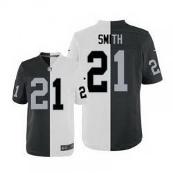 Nike Raiders #21 Sean Smith White Black Mens Stitched NFL Elite Split Jersey