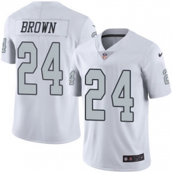 Nike Raiders #24 Willie Brown White Mens Stitched NFL Limited Rush Jersey