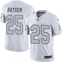 Nike Raiders #25 D J Hayden White Mens Stitched NFL Limited Rush Jersey