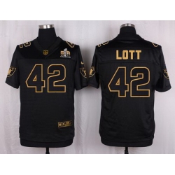 Nike Raiders #42 Ronnie Lott Black Mens Stitched NFL Elite Pro Line Gold Collection Jersey