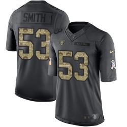 Nike Raiders #53 Malcolm Smith Black Mens Stitched NFL Limited 2016 Salute To Service Jersey