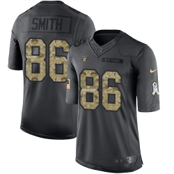 Nike Raiders #86 Lee Smith Black Mens Stitched NFL Limited 2016 Salute To Service Jersey