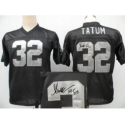 Oakland Raiders 32 Jack Tatum Black Throwback M&N Signed NFL Jerseys