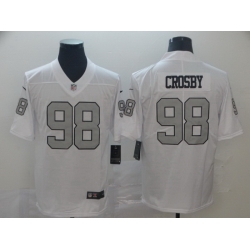 Women Las Vegas Raiders 98 Maxx Crosby White Color Rush Limited Stitched Jersey 