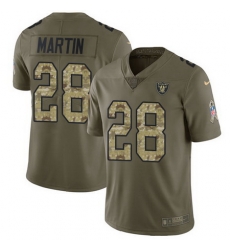 Nike Raiders #28 Doug Martin Olive Camo Youth Stitched NFL Limited 2017 Salute to Service Jersey