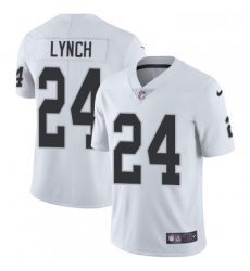 Youth Nike Oakland Raiders 24 Marshawn Lynch Elite White NFL Jersey