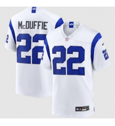 Men Los Angeles Rams 22 Trent McDuffie White Fearsome 2026 F U S E Vapor Limited Stitched Football Jersey