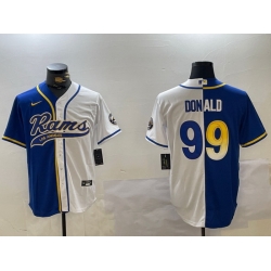 Men Los Angeles Rams 99 Aaron Donald White Cool Base Stitched Baseball Jersey 3